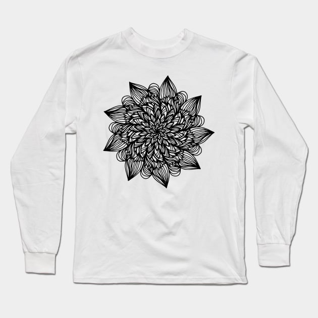 Abstract Symmetrical Mandala Flower GC-002 Long Sleeve T-Shirt by GraphicCharms